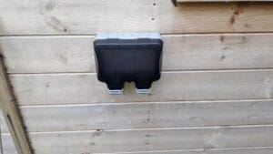 a black outdoor socket